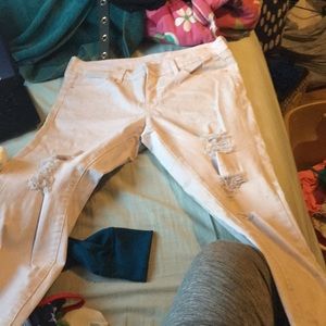 Light pink ripped jeans